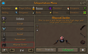 Abyssal Spider teleport