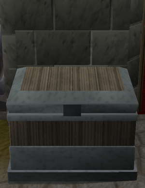 The Slaughter chest located next to the eastern door of the Bank.